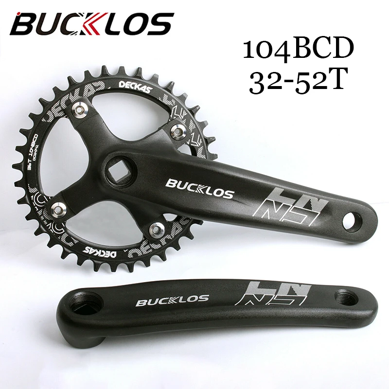 

BUCKLOS 104 BCD MTB Crankset Square Hole Bicycle Crankset 32-52T Narrow Wide Chainring 8/9/10/11 Speed Mountain Bike Crank Set