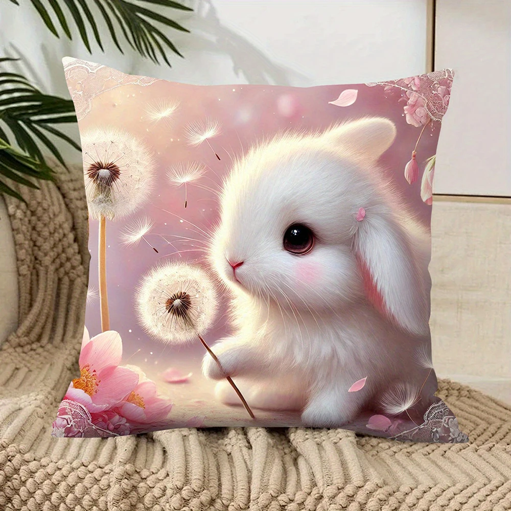 

1 шт. подушка в виде пасхального кролика с яйцами, декоративная наволочка для дивана, украшение для дома, 2D-печать.