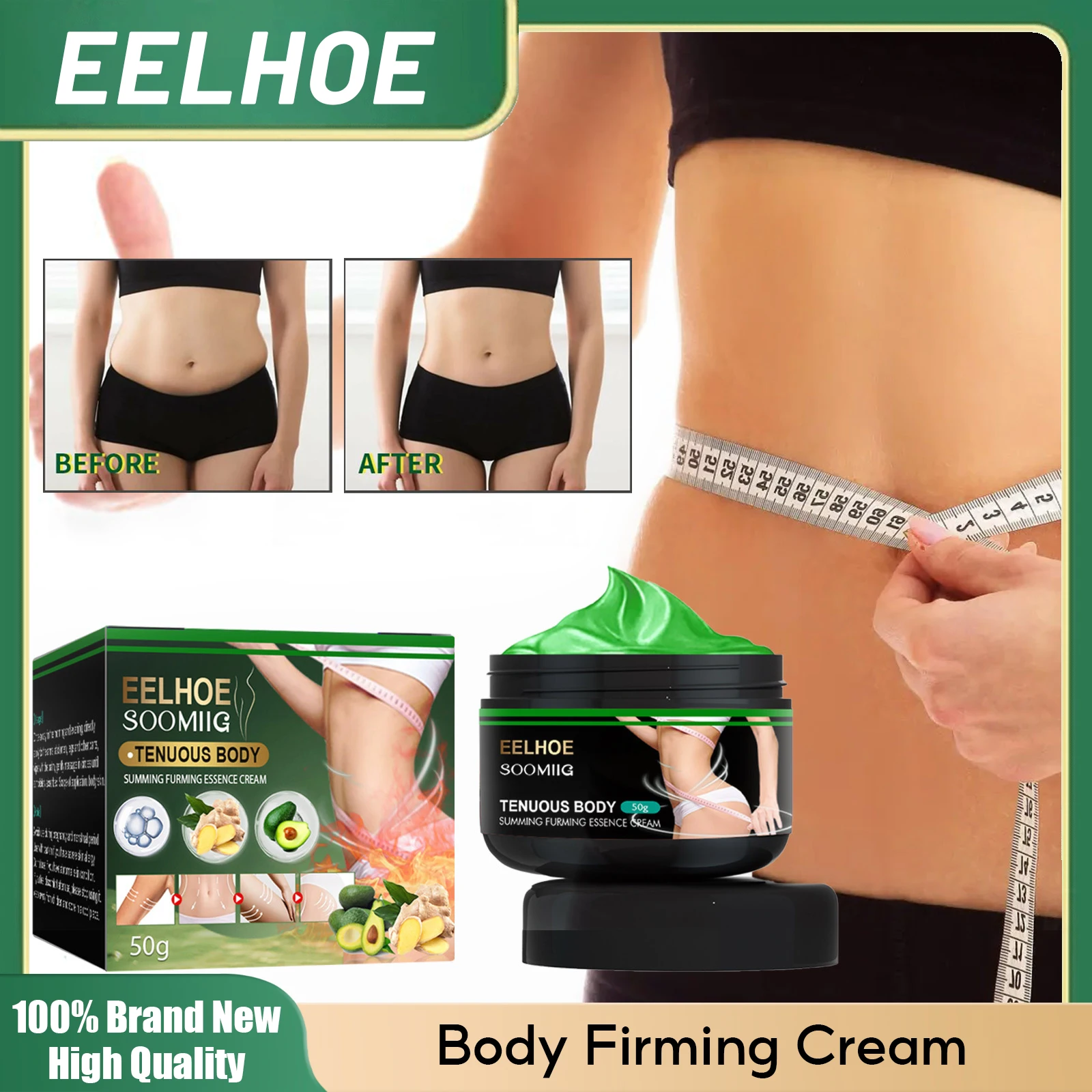 

Body Firming Cream Remove Belly Thigh Cellulite Anti Sagging Weight Loss Full Body Slimming Fat Burning Sweat Massage Cream 50g
