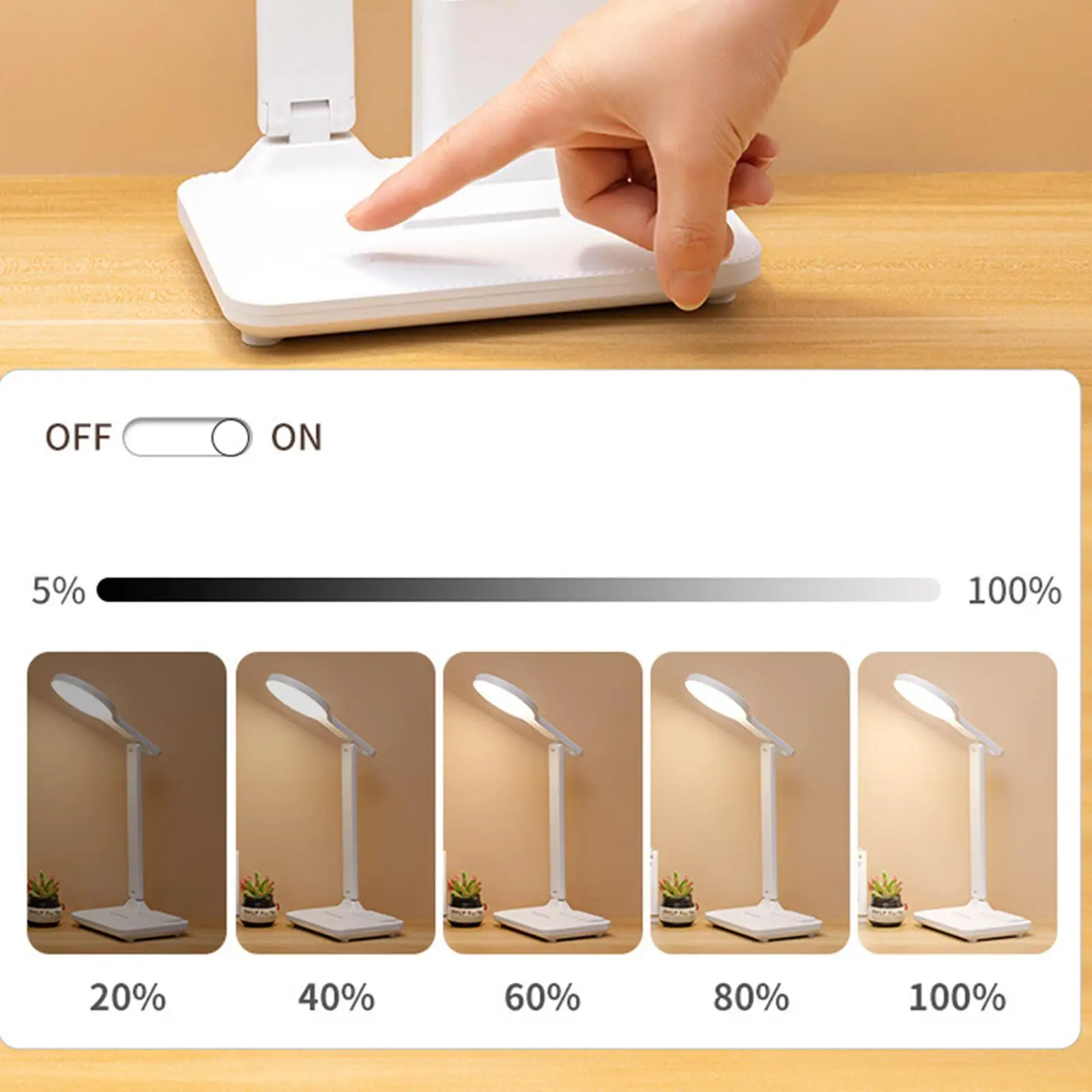 

Study Touch Table Light Rechargeable with Pen Holder Eye Protection 3 Level