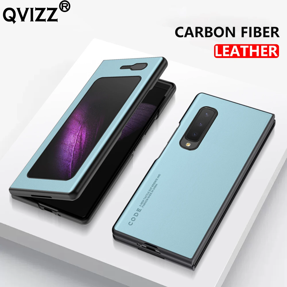 

Luxury Leather Case for Samsung Galaxy Fold Carbon Fiber Frosted Ultra-thin Shockproof Hard Back Phone Cover SamsungGalaxyFold