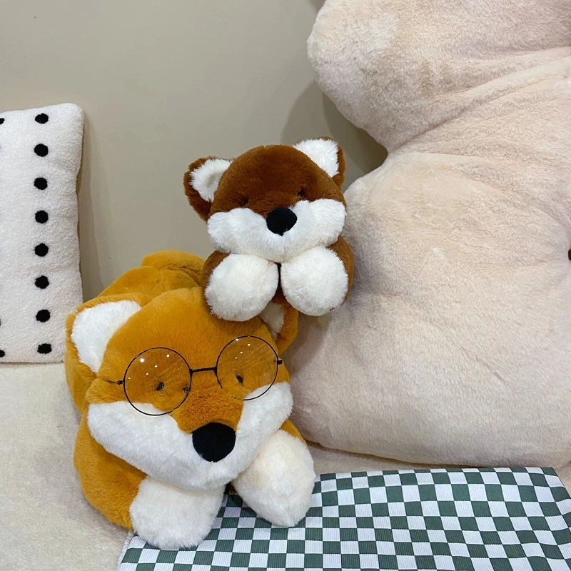 

35/55CM Lovely Plush Lying Fox Toys Lovely Stuffed Soft Animal Dolls Pillow Kawaii Accompany Birthday Gift for Children Girls