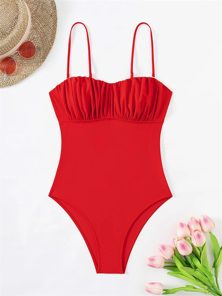 Цельный купальник Женский однотонный топ-труба новинка 2024 сексуальный Монокини