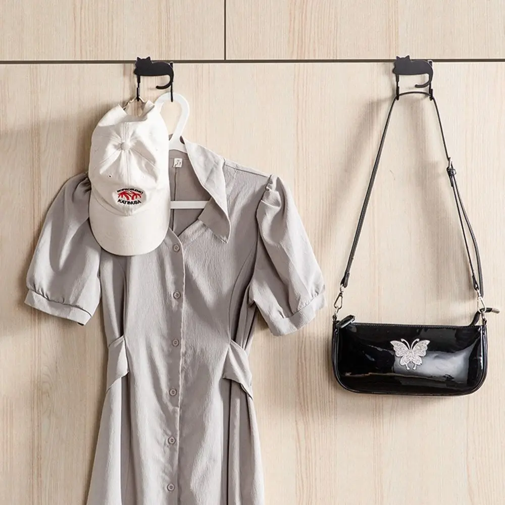 

Крючок с котом, симпатичный держатель для ключей из кованого железа без отверстий, крючок на заднюю дверь, одежда