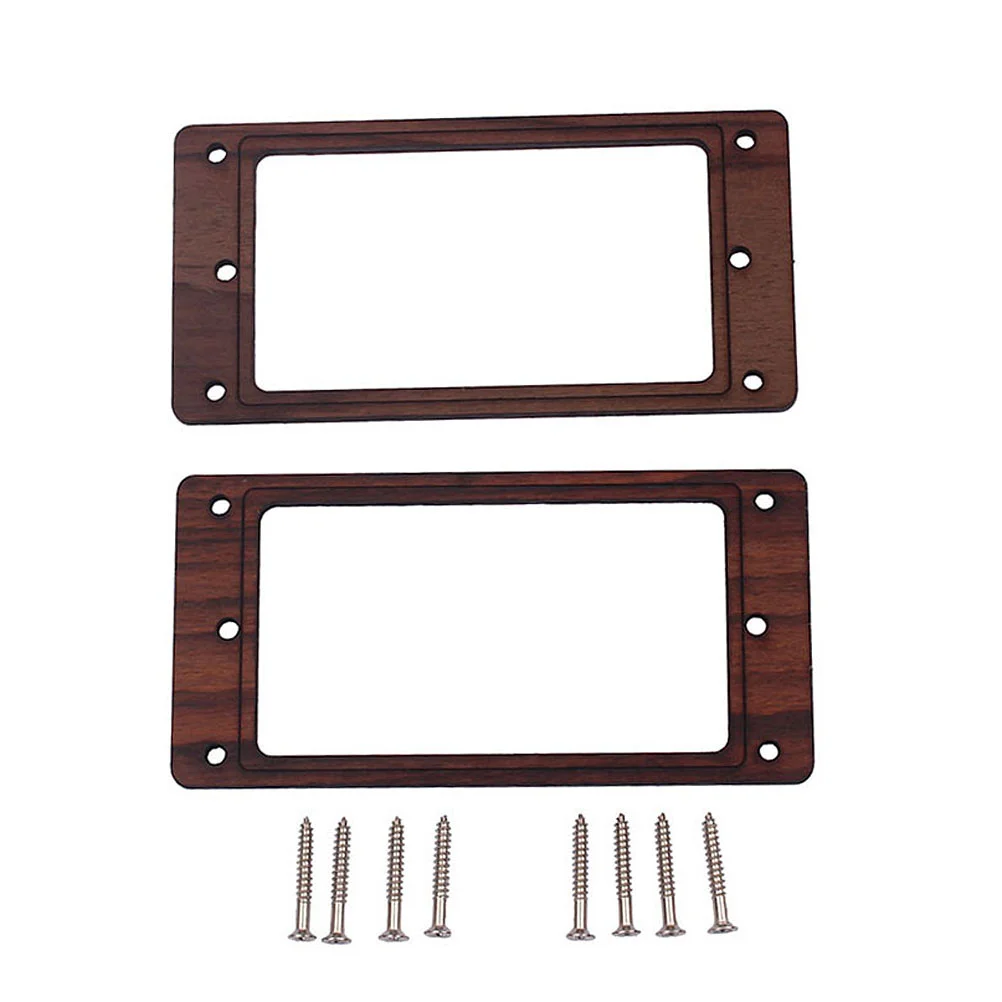 

2pcs Rosewood Double Coil Electric Guitar Pickup Ring Humbucker Frame Mounting Ring with 8 Screws GB305L (Brown) Metal