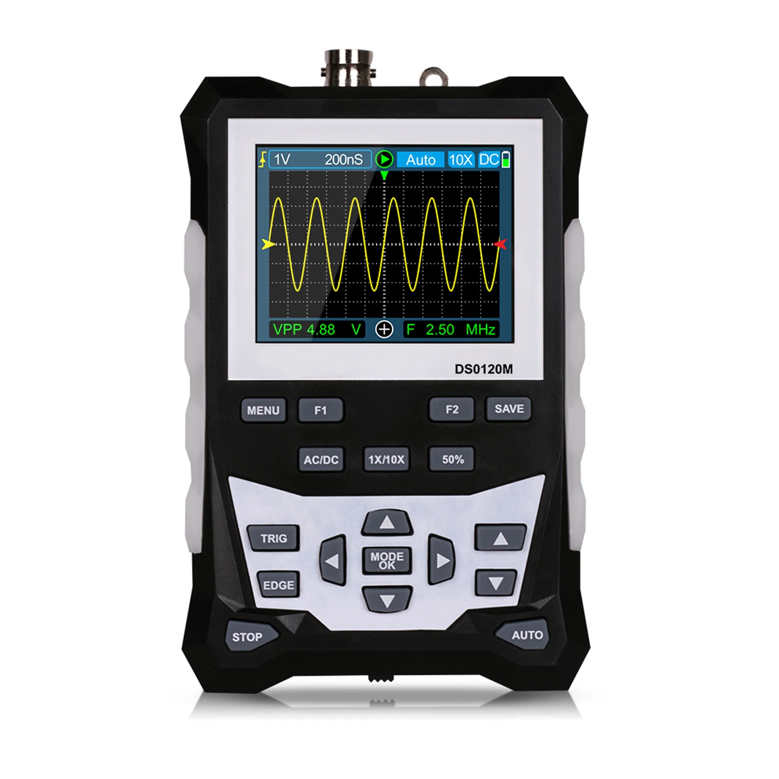 ET120M 320x240 2.4 Inch Color Screen Handheld Digital Analog Oscilloscope 120MHz Frequency 500Msps Sampling Rate Professional