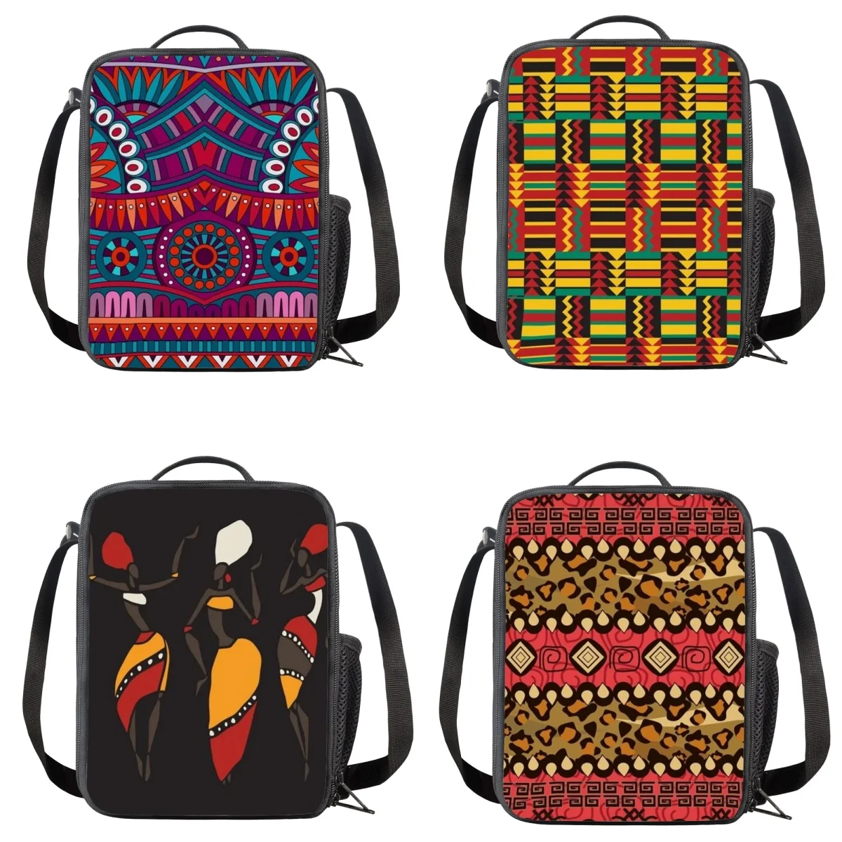 BELIDOME African Culture Design Lunch Bag for School Insulated Portable Kids Lunchbox Durable Preschool Childen Cooler Bags