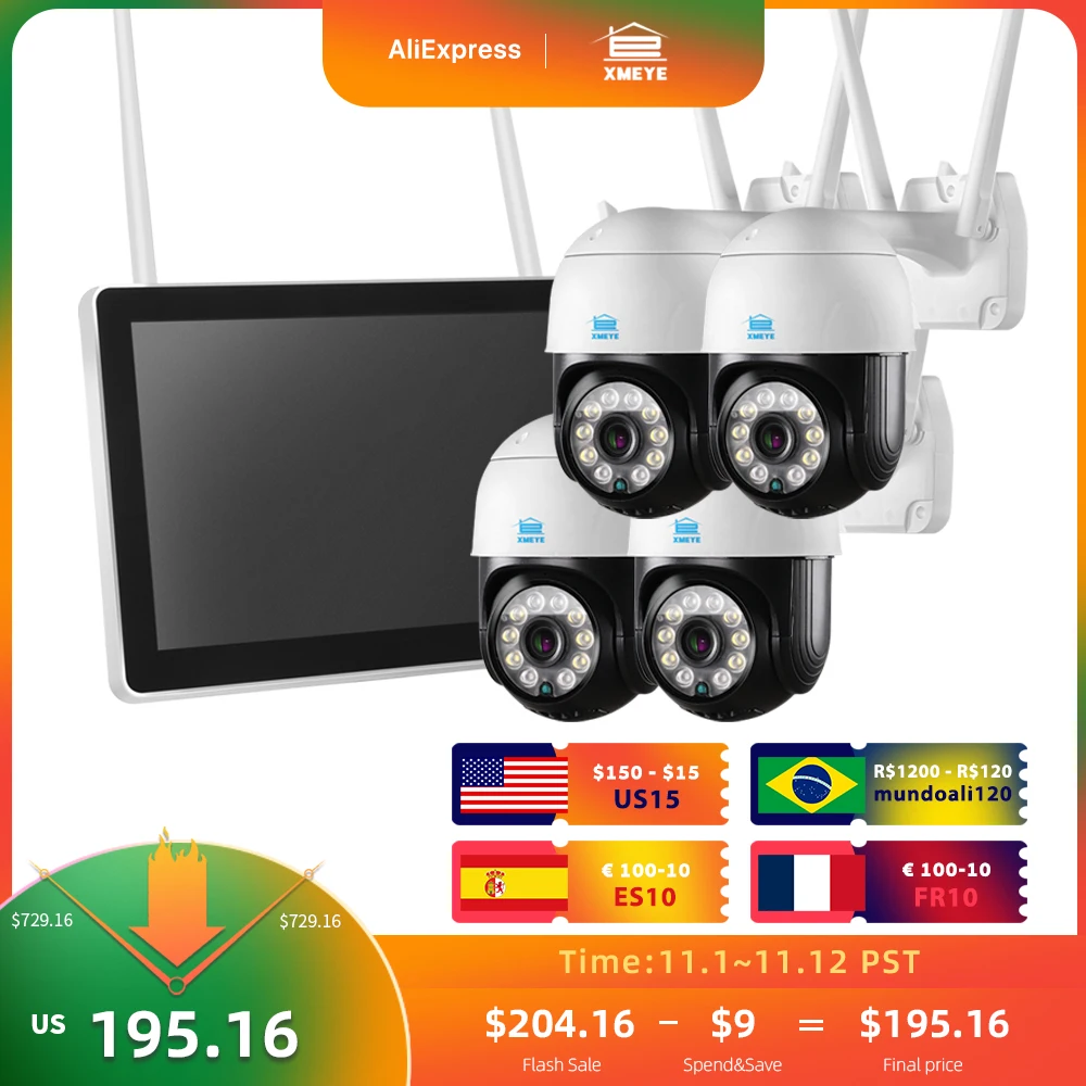 Продажа Система видеонаблюдения XMEYE PRO 3 Мп Беспроводная с ИК-подсветкой и функцией ночного видения