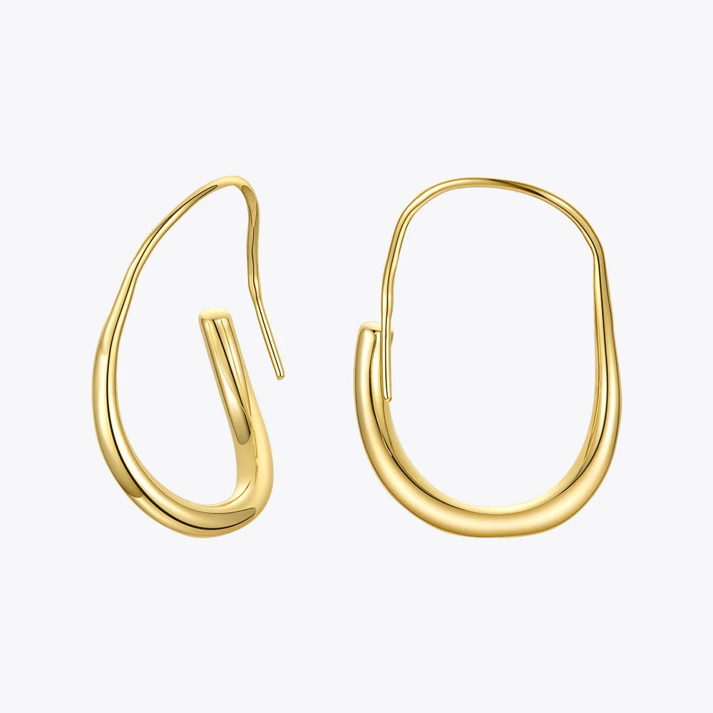 

ENFASHION Simple Irregular Line Earrings For Women Gold Color Circle Hoop Earring Gifts Fashion Jewelry Kolczyki E201190