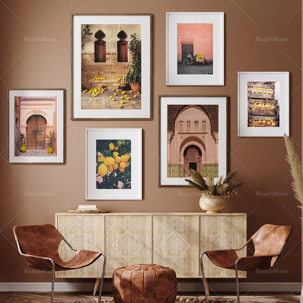 

Set of lame printed, lemon print, kitchen DEC, Bohemian digital art wall decoration canvas poster, travel poster