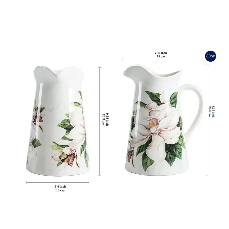 

Красивый искусственный керамический кувшин с декоративной ручкой на 2,5 кварт, привлекательная ваза для идеальных домашних цветочных композиций