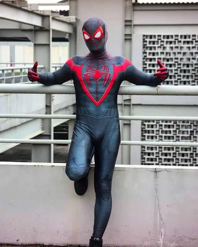 Halloween Miles Morales PS5 Spiderman Adults Kids Peter Parker Superhero Cosplay Costume Full Bodysuit Zentai Second Skin Suit images - 6