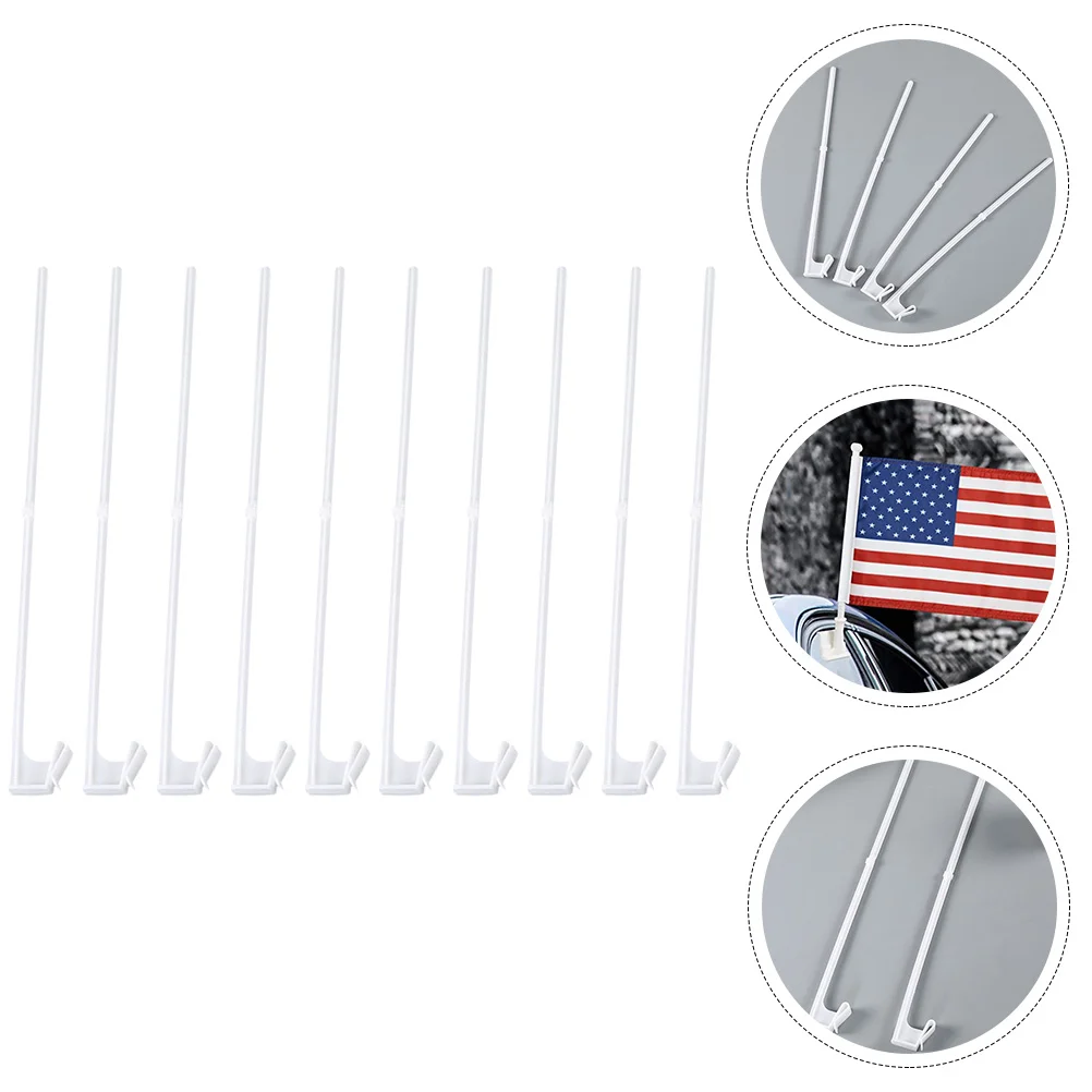 

10 Pcs Plastic Flag Pole Flagpole Base Flag Poles House Removable Flag Pole Vehicles Flag Support Accessories Trucks