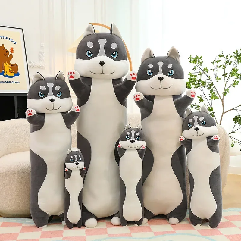 Kawaii długi kociak poduszka pluszowa zabawka dla kota wypchana lalka miękka do spania śliczna Home Decor prezent urodzinowy dziewczynek