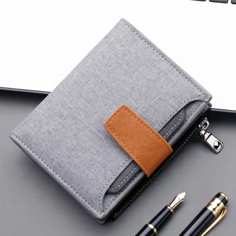 

Маленький мужской бумажник, компактный мужской кошелек на застежке, мужской бумажник с идентификацией, мужской бумажник, многофункциональ...