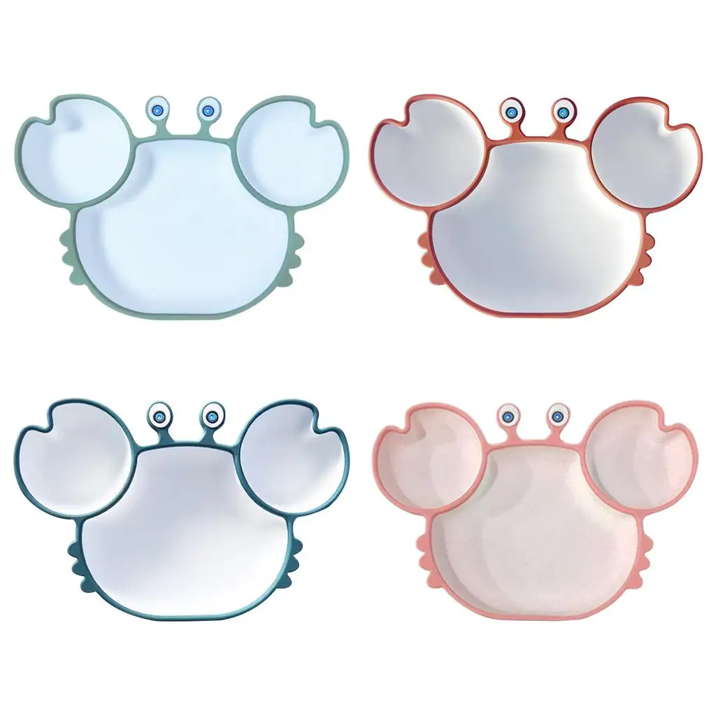 

Cute Food Dish, Babies Silicone Dinner , Cartoon Shape Food Storage with Suction Piece for Dishwasher And M