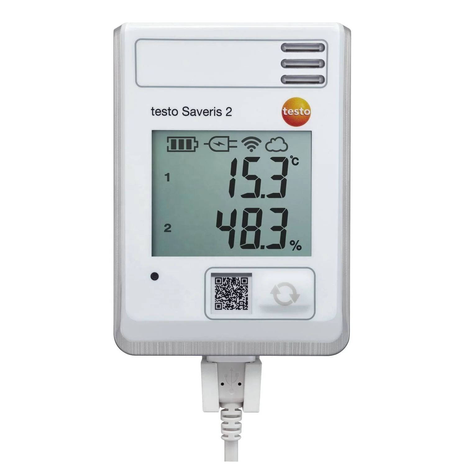

testo Saveris 2-H1 - WiFi data logger with display and integrated temperature and humidity probe