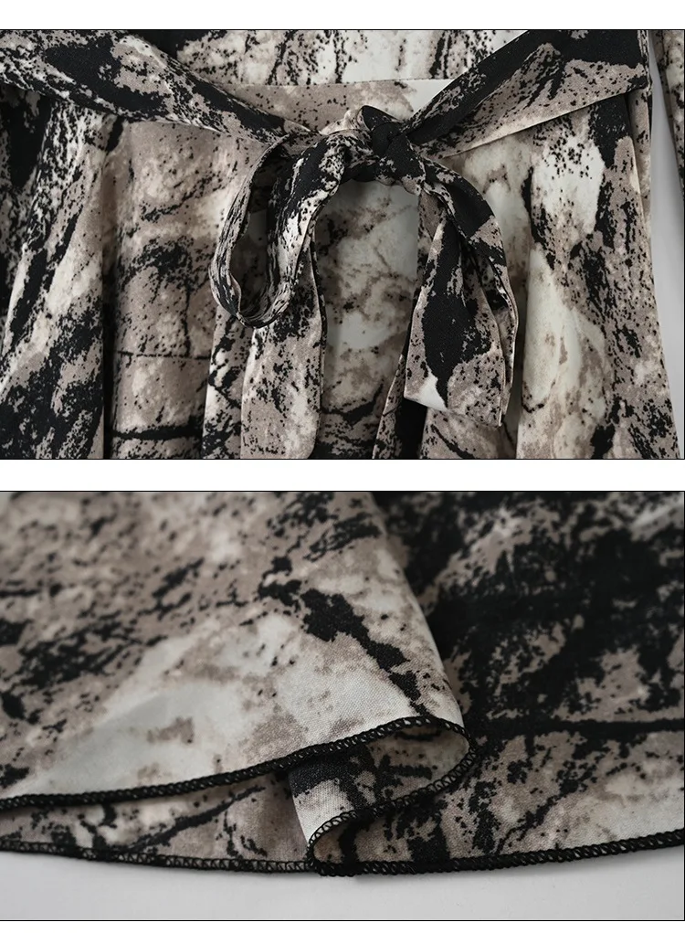 Женское шифоновое платье с длинным рукавом Корейская мода Роскошное Шикарное