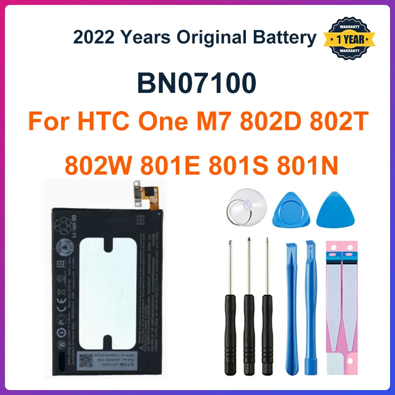 Оригинальный новый аккумулятор HTC 2300 мАч BN07100, Сменный аккумулятор для HTC One M7, аккумулятор 802D 802T 802W 801E 801S 801N + Бесплатные инструменты