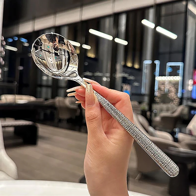 Корейская Утолщенная Ложка Из Нержавеющей Стали С Креативной Длинной Ручкой Для