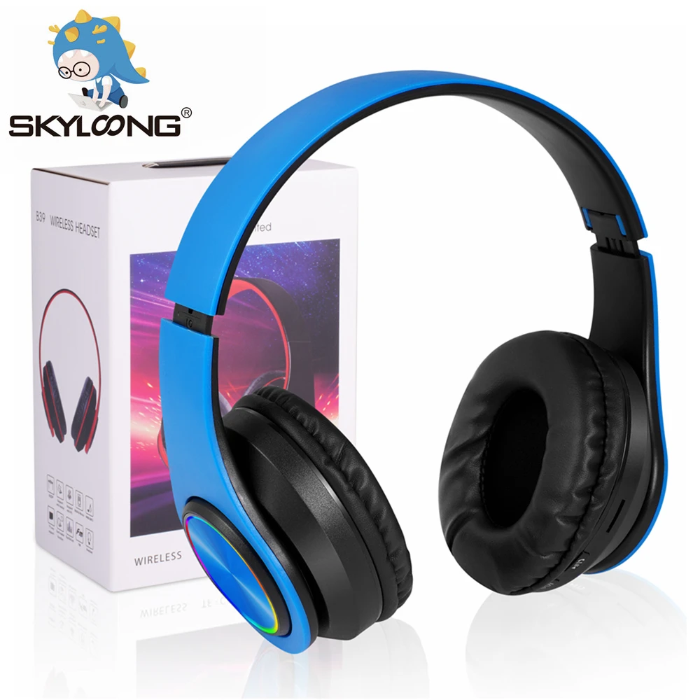 B39 Bluetooth Wireless Headphones Over Ear Foldable Lightweight Gaming Headset Headphones With Built In Mic FM SD TF For PC Home