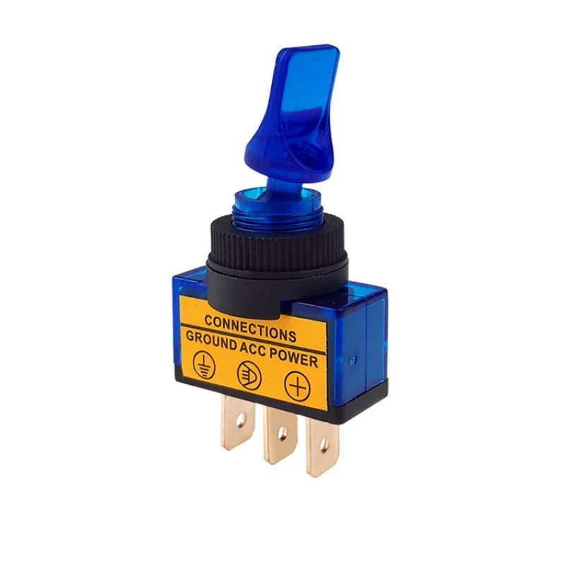 

4 шт. ASW-14D автомобильный переключатель тумблер монтажное отверстие 12 мм 12 В 20 А красный/желтый/синий/зеленый 4 цвета на выбор