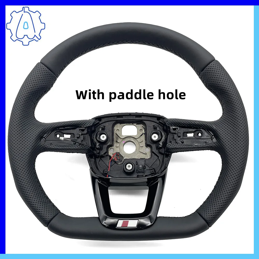 

Для Audi Q5 FY Q7 4M Q8 окрашенный черный перфорированный кожаный черный спортивный руль с плоской подошвой и подогревом