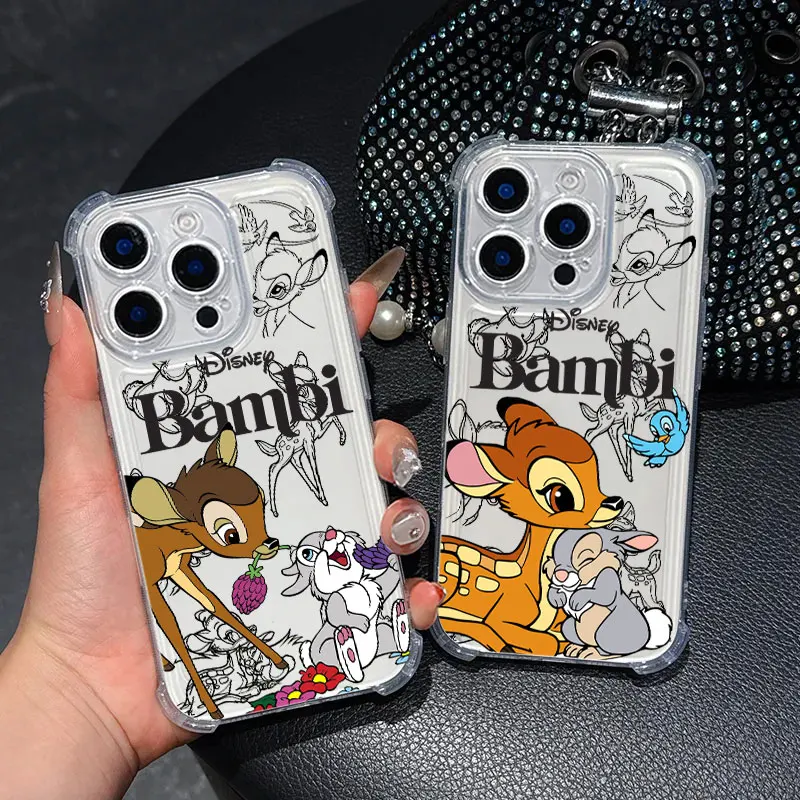Фото Чехол для телефона с рисунком Bambi Thumper для Samsung Galaxy A17 A37 A57 A07 A56 A26 A36 A06 A16 A55 A35 A25 A05 A54 A52 A34, прозрачный чехол №1