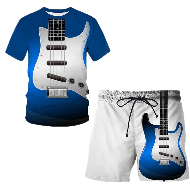 Guitar Art Musical Instrument 3D Full Printing Fashion T shirt Unisex Hip Hop Style Tshirt Streetwear Casual Oversized Men Summe