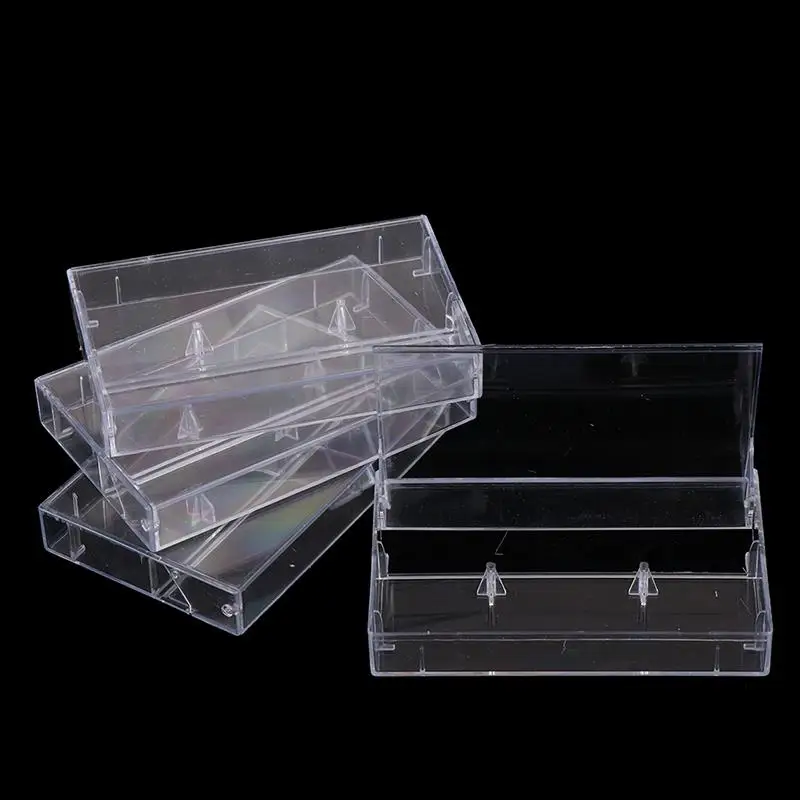 10Pcs Transparent Dustproof Cassette Box Recording Blank Cassette Case Audio Storage Box Home Storage(unavoidable Light scratch）