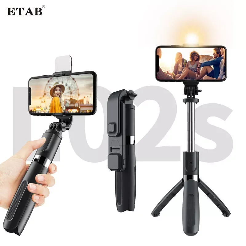 

Wireless Bluetooth Handheld Gimbal Stabilizer For Smartphone Selfie Stick Tripod With Fill Light Mobilephone Holder IOS Android