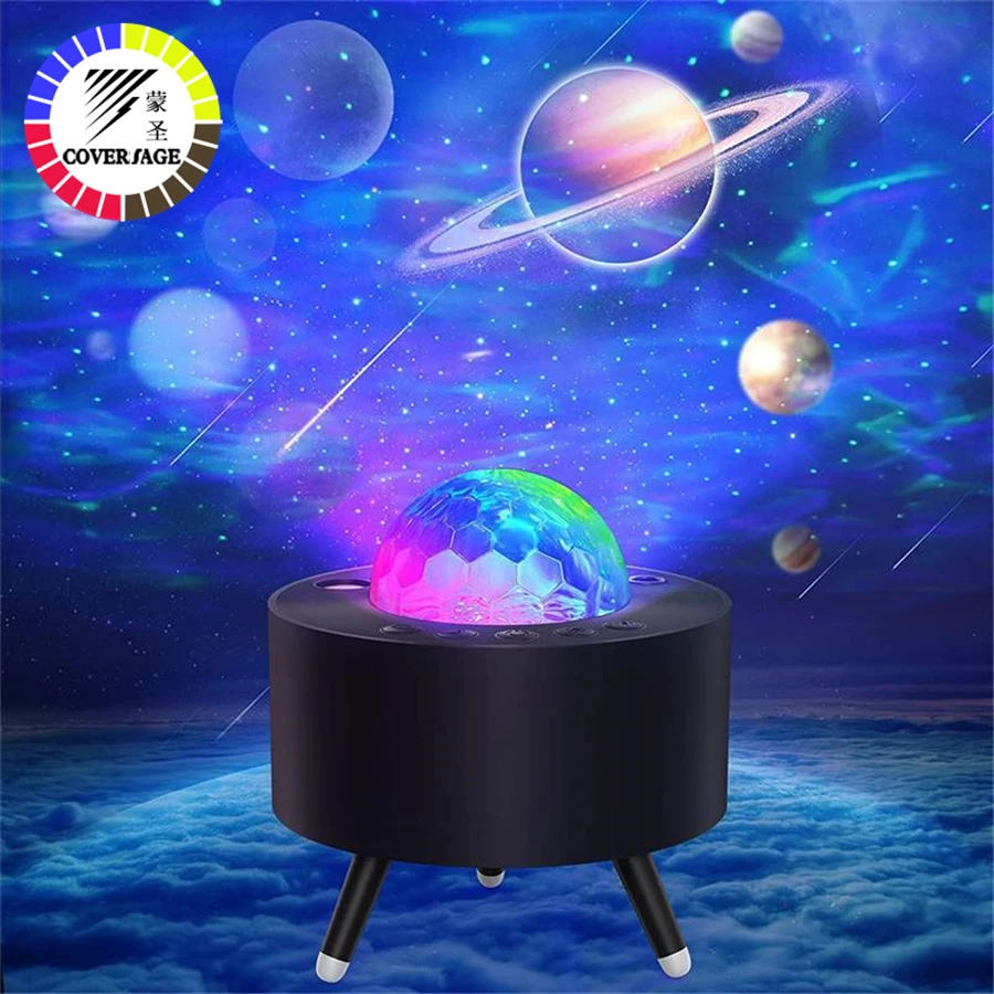 

Coversage Ocean Wave Moon Star Projector Bluetooth LED Night Light Remote Control Music Player Speaker Aurora Projection