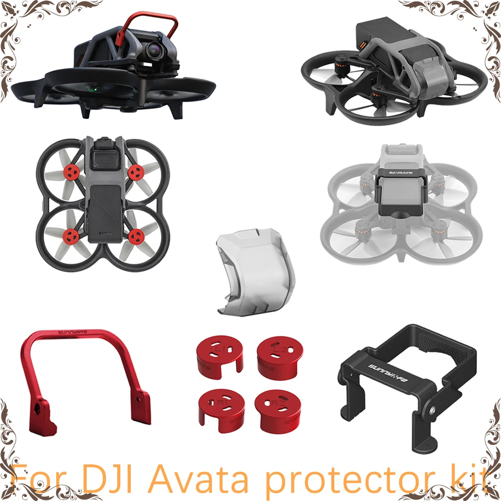 

Комплект защитных аксессуаров для DJI Avata, бампер с шарнирным замком, защитная крышка для объектива, защитный кронштейн для аккумулятора