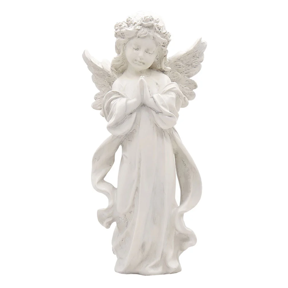 

Angel Girl Sculpture Statue Adornment Home Figurine Decoration Nordic Craft Scene Layout Resin Dinner Table Decorations