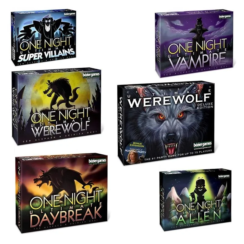 Карточная Игра One Night Ultimate Werewolf — Английская Версия Для 2-8 Игроков. Интерактивная