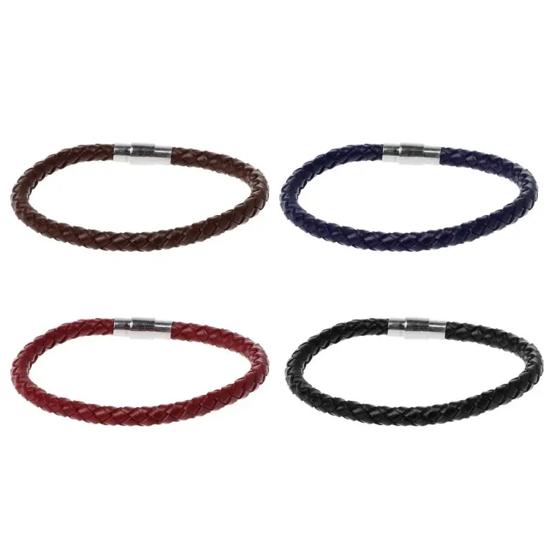 

Simple Red Black Braided Bracelets Kabbalah Bracelet Stainless Steel Genuine Leather Bracelet Wrist Cuff Jewelry Decor