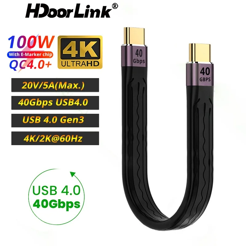 Кабель-удлинитель USB Type-C, 40 Гбит/с, 10 Гбит/с, 20 в, 100 Вт
