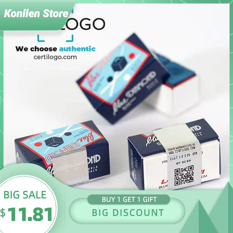 

LONGONI Blue Diamond Billiard Chalks 2 Pcs in Box Oily Billiard Stick Professional Billiard Accessories 9 Ball Black 8