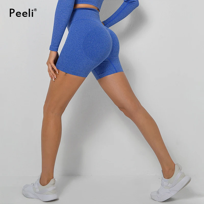 

Спортивные шорты с высокой талией, женские бесшовные шорты для тренировок, шорты для йоги, женские шорты для фитнеса, тренажерного зала, оде...