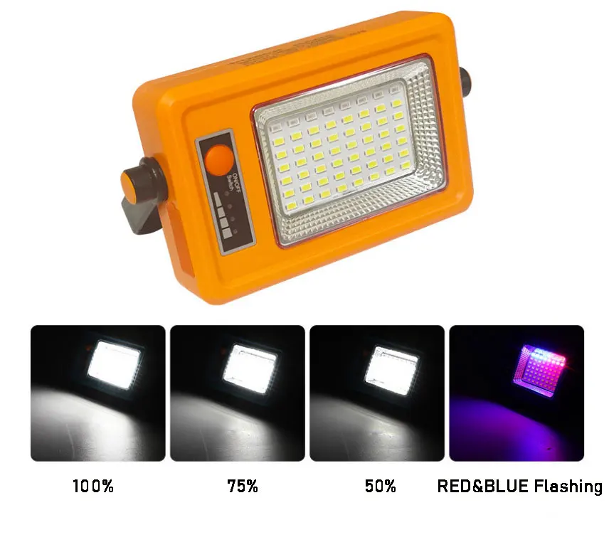 POCKETMAN 56LED Work Light Solar+USB Charging Lamp Searchlight Spotlight Waterproof Emergency with Built-in Battery |