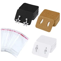 50 pcs earring cards earring display cards with clear cellophane bags plastic earring storage containers for jewelry display