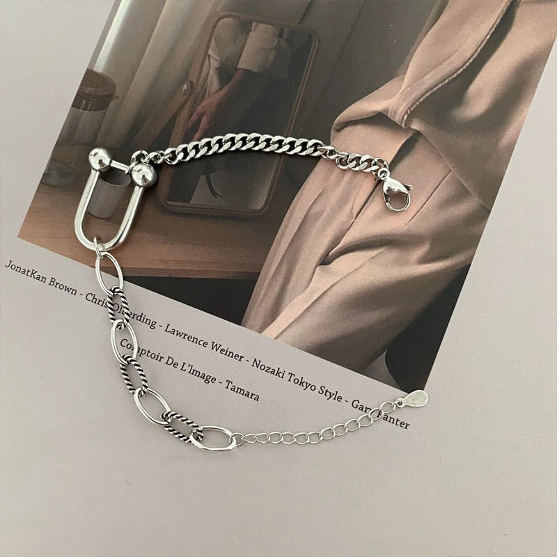 U-образный толстый браслет-цепочка модная винтажная толстая цепочка в стиле панк