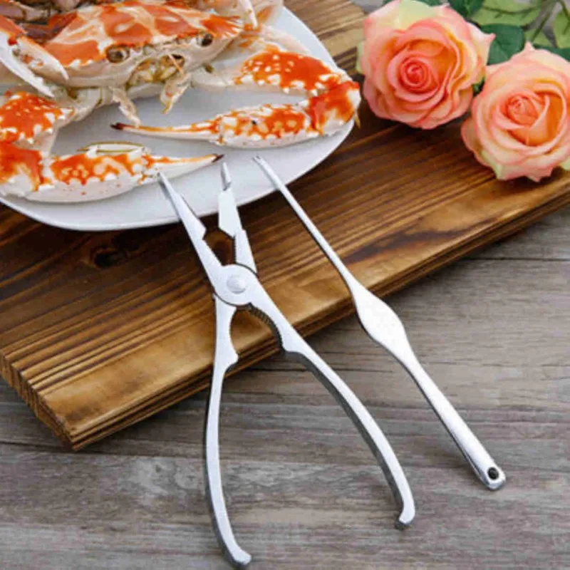 

2Pcs Stainless Steel Seafood Cracker Pick Fork Set For Crab Lobster Kitchen Seafood Eating Gadgets Seafood Crackers Picks