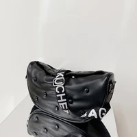 designer half moon shoulder bags for women fashion rivet saddle bag crossbody bag wide strap womens bag 2022 tote clutch new