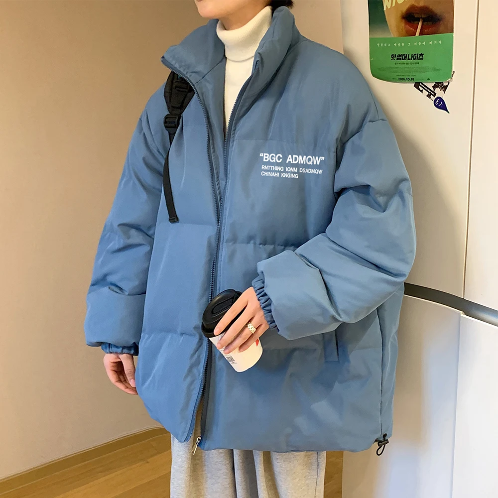 Fashion Men's Retro Style  Autumn Winter New Warm Stand Collar Loose Cotton Jacket Men's Beauty Tidal Print Flower Hoodie Jacket