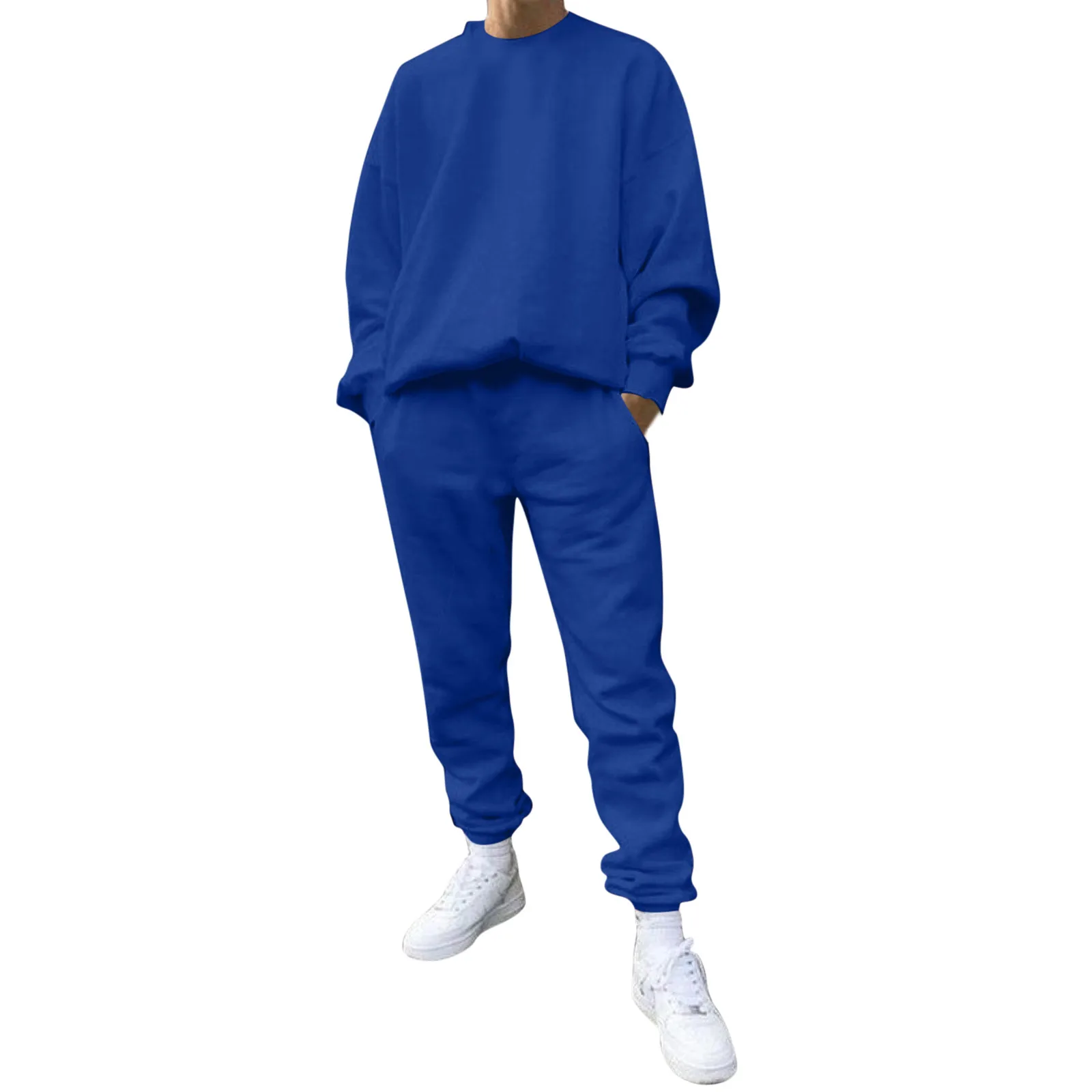 Костюм спортивный мужской из 2 предметов повседневный Однотонный пуловер с