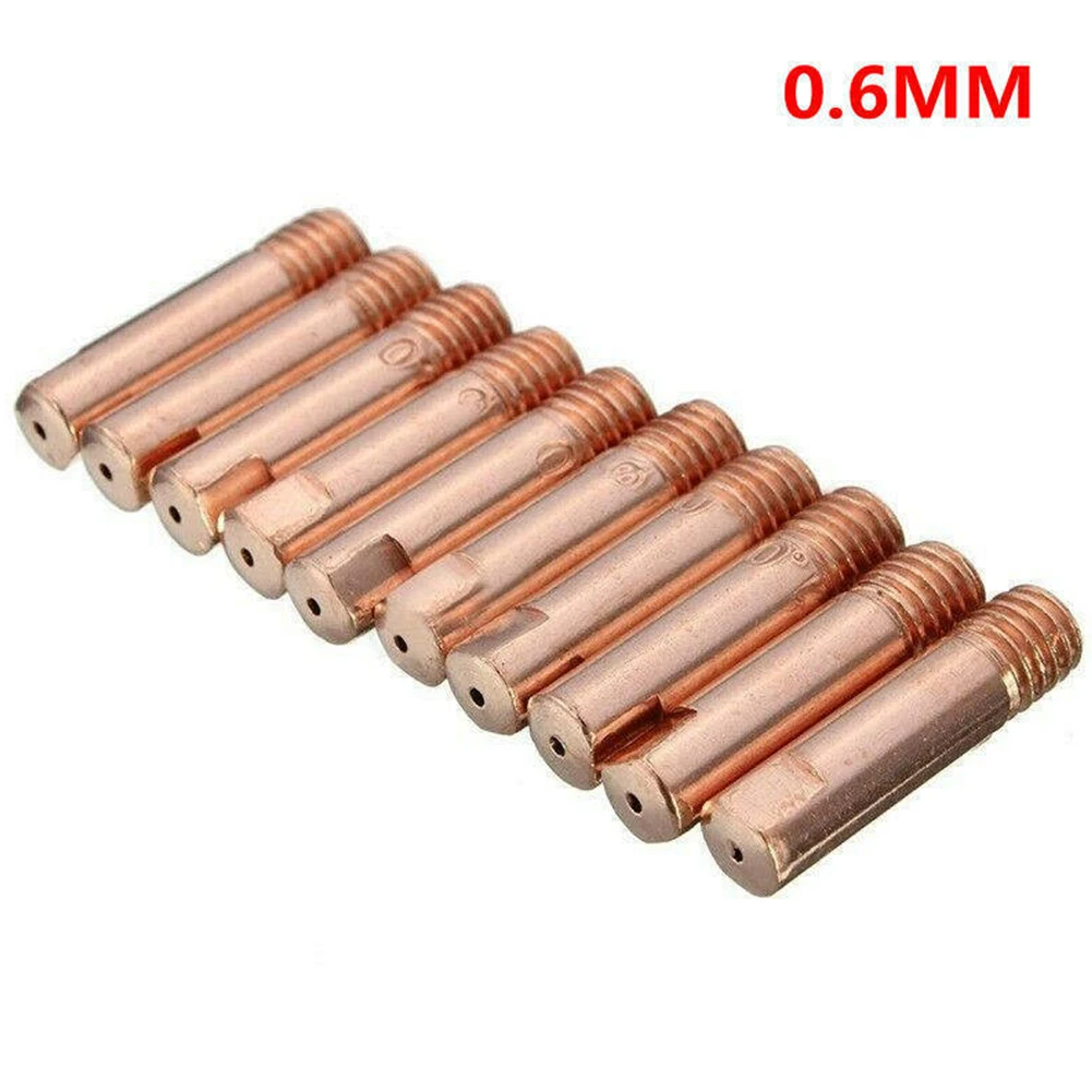 

10 Pcs 0.6mm/0.8mm/1.0mm/1.2mm MB-15AK MIG Torch Tip Holder Gas Nozzle 25*5.8mm High-quality Copper Alloy Material Tool Parts
