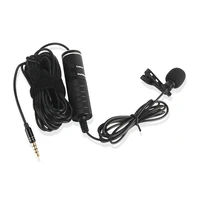 5 5 meter long lavalier condenser microphone 3 5mm plug metal clip lapel recording profession wired mic for phone dslr camera dv