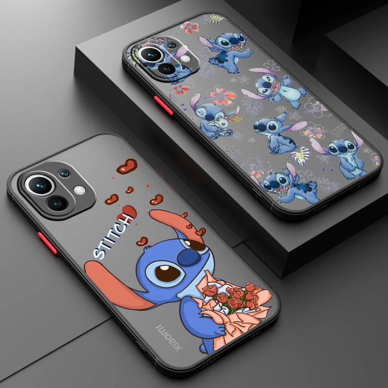 

Anime Stitch For Xiaomi Mi 13 12 12S 12T 12X 11 11T 10 9T Lite Pro Ultra Frosted Translucent Hard Phone Case Phone Case Fundas
