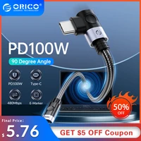 orico usb c cable pd 100w fast charger 5a quick charge computer wire for macbook pro usb c cord elbow cable for game